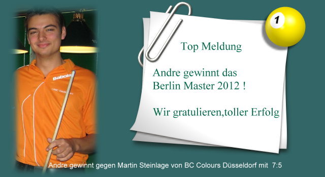 Andre gewinnt Berlin Master 2012
